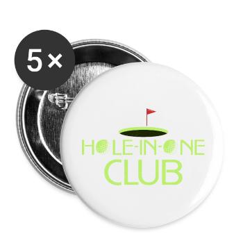 Hole-In-One Club Golfer Golf - Buttons small 1''/25 mm (5-pack) - white - Front