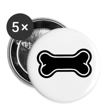 Os - Lot de 5 petits badges (25 mm) - blanc - Devant
