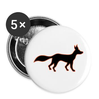 Fox Red Fox Wild Silhouette Outline Silhouette Red - Buttons small 1''/25 mm (5-pack) - white - Front
