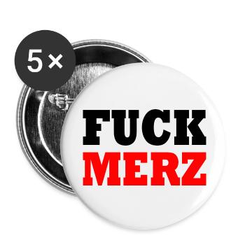 fuck merz - Buttons klein 25 mm (5er Pack) - Weiß - Vorne