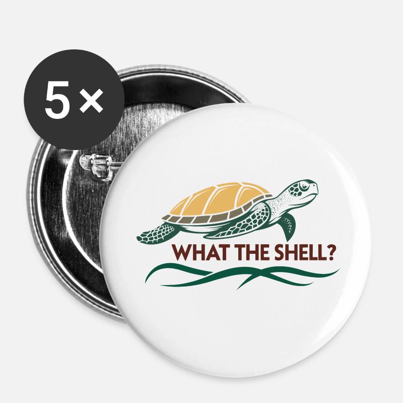 Qu’est-ce que c’est que la coquille ? - Lot de 5 petits badges (25 mm) - blanc