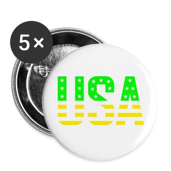 États-Unis vert jaune - Lot de 5 petits badges (25 mm) - blanc - Devant