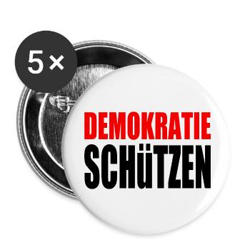demokratie schützen - Buttons klein 25 mm (5er Pack) - Weiß - Vorne