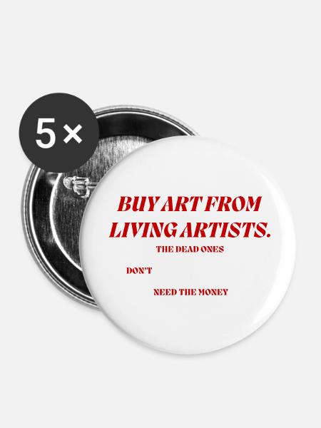 Bylas Designkunst - Buttons klein 25 mm (5er Pack) - Weiß