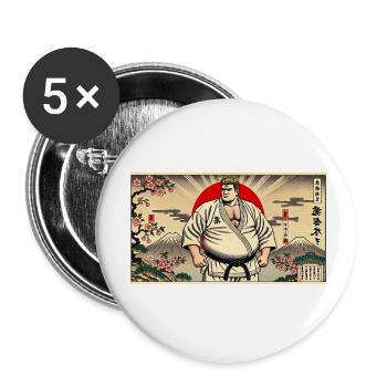 Karate MEISTER - Buttons klein 25 mm (5er Pack) - Weiß - Vorne