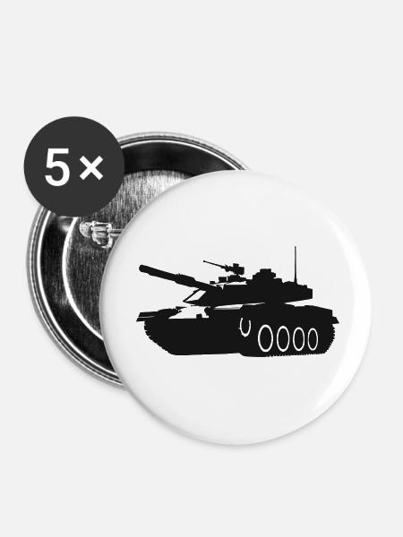 Panzer - Buttons klein 25 mm (5er Pack) - Weiß