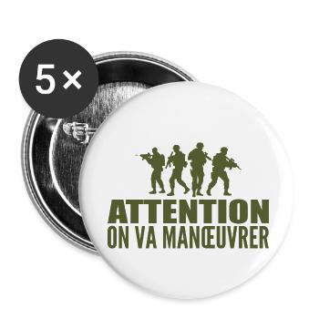 septième compagnie, militaire, militaire humour - Lot de 5 petits badges (25 mm) - blanc - Devant