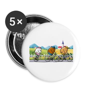 Radausflug mit Freunden - Buttons klein 25 mm (5er Pack) - Weiß - Vorne