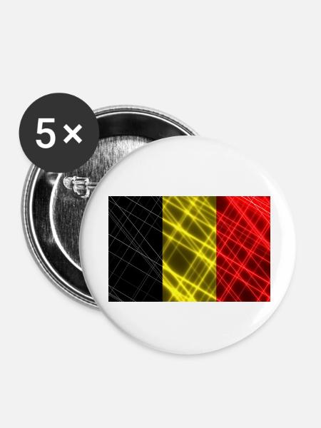 Belgien - Buttons klein 25 mm (5er Pack) - Weiß
