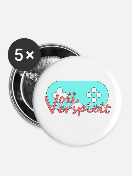 Gamer's Passion - Buttons klein 25 mm (5er Pack) - Weiß