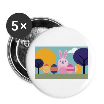 Osterhase No.07 - Buttons klein 25 mm (5er Pack) - Weiß - Vorne