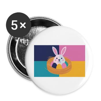 Easter Bunny No.05 - Buttons small 1''/25 mm (5-pack) - white - Front