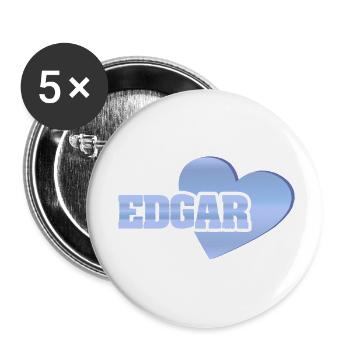 Edgar comme l’or - Lot de 5 petits badges (25 mm) - blanc - Devant