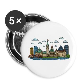 Ottawa City Canada - Buttons small 1''/25 mm (5-pack) - white - Front