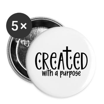 Créé dans un but précis - Lot de 5 petits badges (25 mm) - blanc - Devant