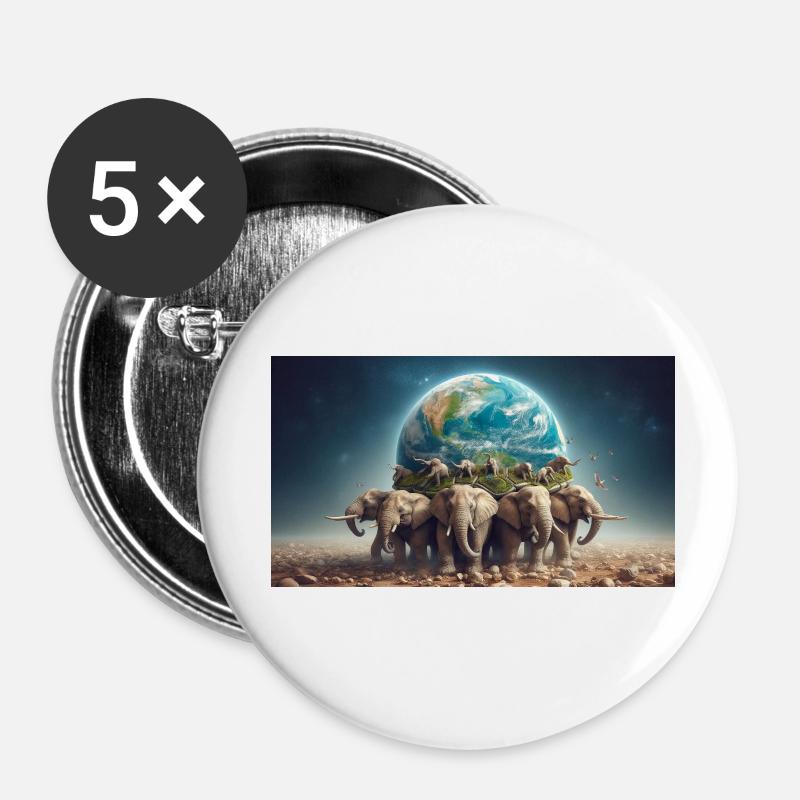 Carry the world - Buttons klein 25 mm (5er Pack) - Weiß