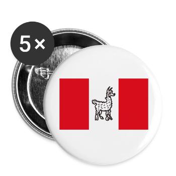 Pérou drôle - Lot de 5 petits badges (25 mm) - blanc - Devant