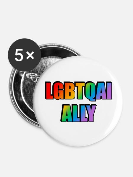 LGBTQ-Verbündeter - Buttons klein 25 mm (5er Pack) - Weiß