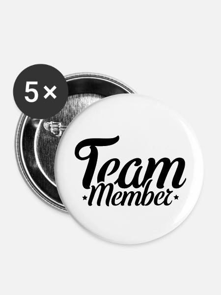 Team member - Buttons klein 25 mm (5er Pack) - Weiß