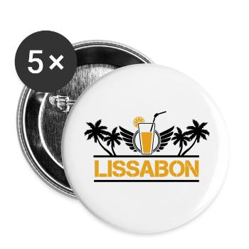 Lissabon - Buttons klein 25 mm (5er Pack) - Weiß - Vorne