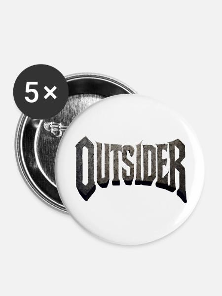 Outsider - Buttons klein 25 mm (5er Pack) - Weiß