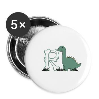 Buchstabe R - Buttons klein 25 mm (5er Pack) - Weiß - Vorne