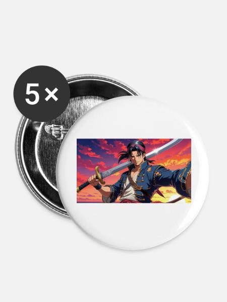 jiyuu no kaizoku - Buttons klein 25 mm (5er Pack) - Weiß