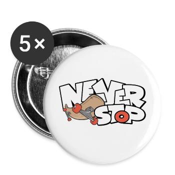 Incessant skateboard print - Buttons small 1''/25 mm (5-pack) - white - Front