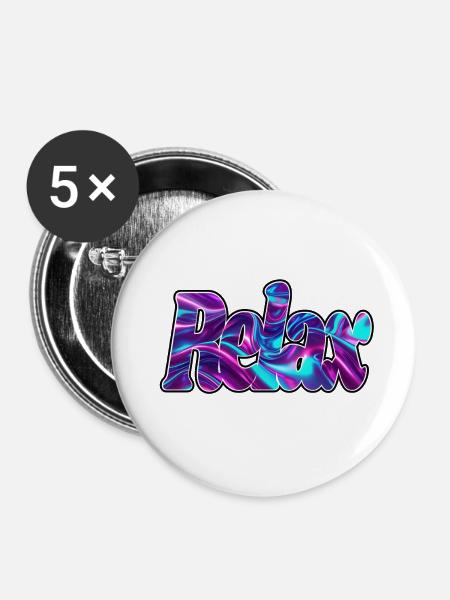 RELAX - Buttons klein 25 mm (5er Pack) - Weiß