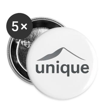 "Unique mountain design" - Buttons small 1''/25 mm (5-pack) - white - Front