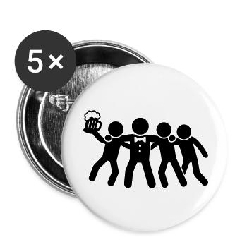 Junggesellinnenabschied Gruppe - Buttons klein 25 mm (5er Pack) - Weiß - Vorne
