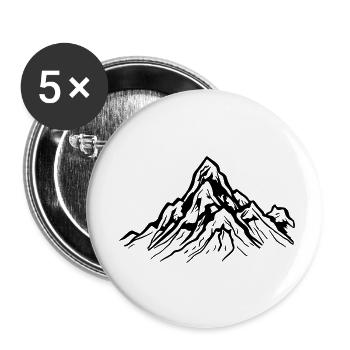 mountains - Buttons small 1''/25 mm (5-pack) - white - Front