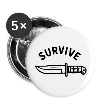 Survive - Knife - Buttons small 1''/25 mm (5-pack) - white - Front