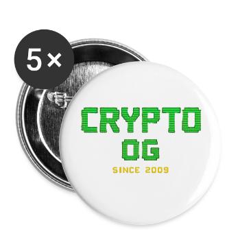 Krypto-Pioniere Retro-Logo - Buttons klein 25 mm (5er Pack) - Weiß - Vorne
