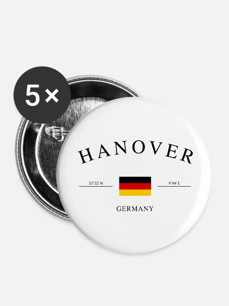 Hannover Deutschland – Urlaub Souvenir & Geschenk - Buttons klein 25 mm (5er Pack) - Weiß