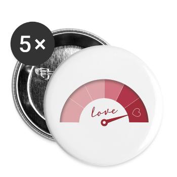 Love Meter – Liebe auf Vollgas - Buttons klein 25 mm (5er Pack) - Weiß - Vorne