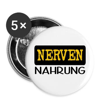 NERVENNAHRUNG - Buttons klein 25 mm (5er Pack) - Weiß - Vorne