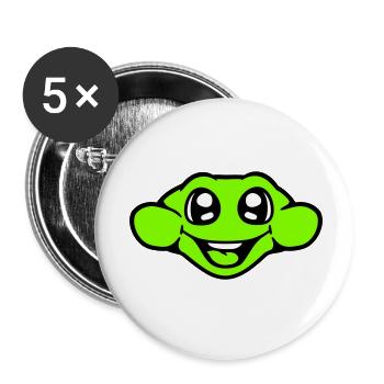 Frog Toad Smiles Funny Comic Happy Cool - Buttons small 1''/25 mm (5-pack) - white - Front