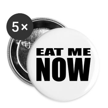 EAT ME NOW - Buttons small 1''/25 mm (5-pack) - white - Front