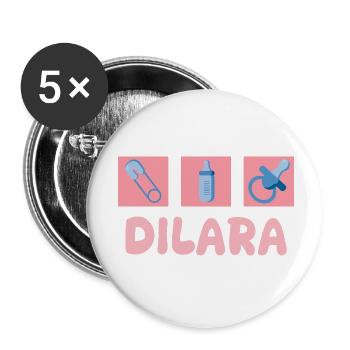Pacifier Dilara - Buttons small 1''/25 mm (5-pack) - white - Front