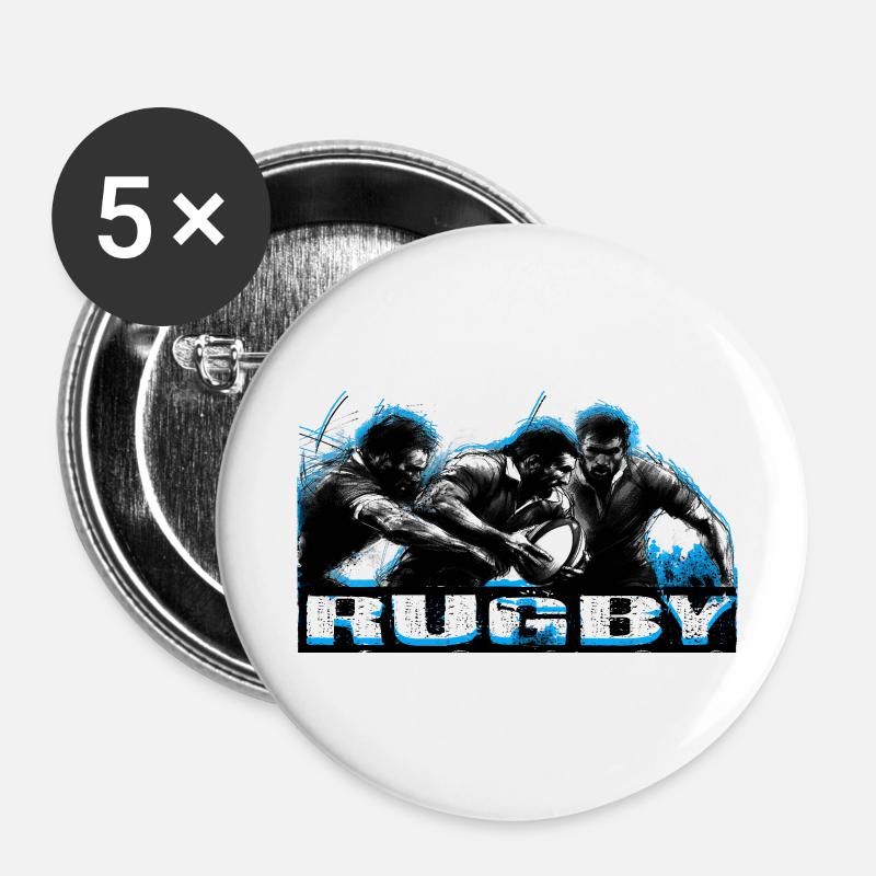 rugby - Buttons small 1''/25 mm (5-pack) - white