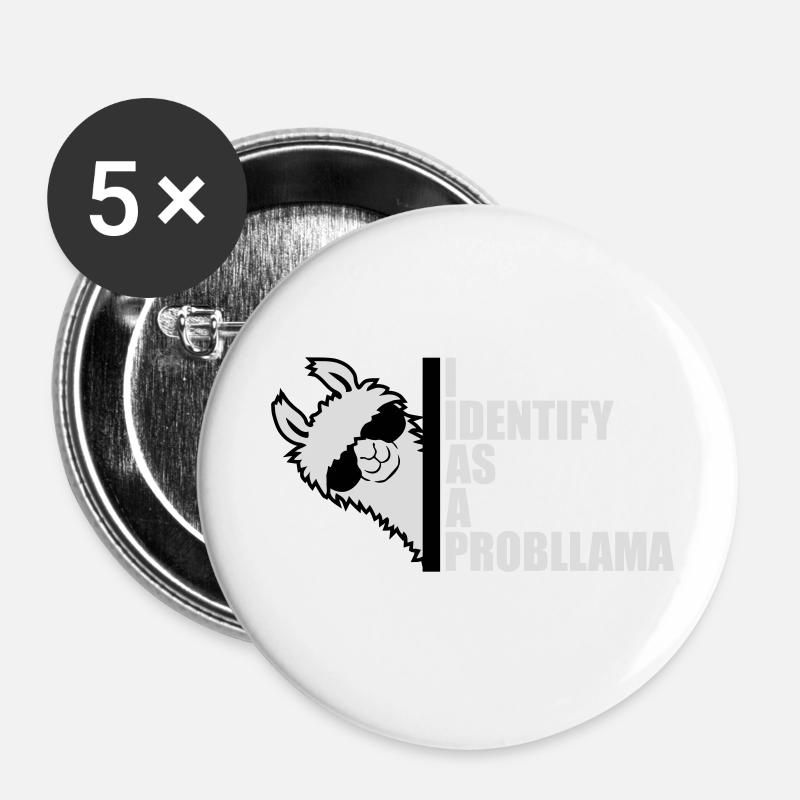 I Identify As A Probllama Cool Lama Problem Spruch - Buttons small 1''/25 mm (5-pack) - white