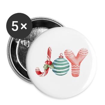 Joy Christmas Scripture Ornament - Buttons small 1''/25 mm (5-pack) - white - Front