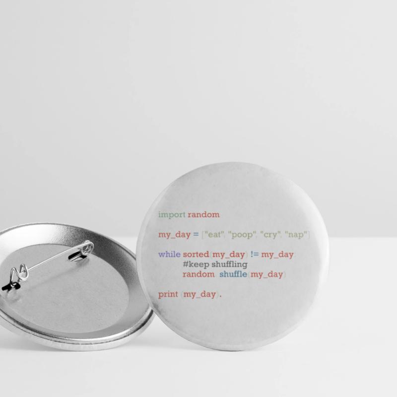 Drôle de code python sur la vie quotidienne, bébé Lot de 5 petits badges (25 mm)