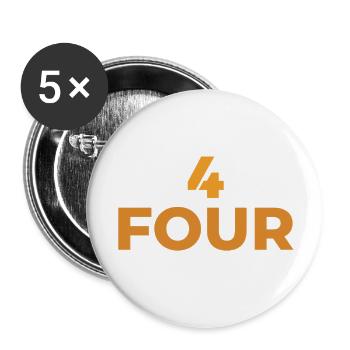 DESIGN CHIFFRE 4  ET LETTRES TYPOGRAPHY - Lot de 5 petits badges (25 mm) - blanc - Devant