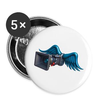 ANGELIC CAM – Ton & Bild - Buttons klein 25 mm (5er Pack) - Weiß - Vorne