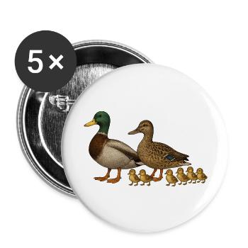 Duck Family - Buttons small 1''/25 mm (5-pack) - white - Front