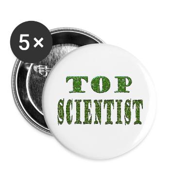 Top Scientist Green Texture - Buttons small 1''/25 mm (5-pack) - white - Front