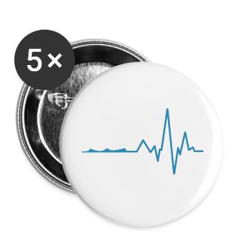 Kreuzfahrt Herzschlag - Buttons klein 25 mm (5er Pack) - Weiß - Vorne