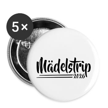 Mädelstrip 2026 Girls Trip Mädelstour Mädlstrip - Buttons klein 25 mm (5er Pack) - Weiß - Vorne